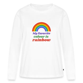 arc en ciel - T-shirt manches longues Premium bio Femme - blanc - Devant - Julia (174cm)