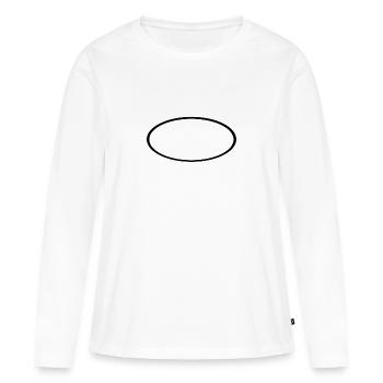 Schwarzes Oval - Frauen Premium Bio Langarmshirt - Weiß - Vorne - Julia (174cm)