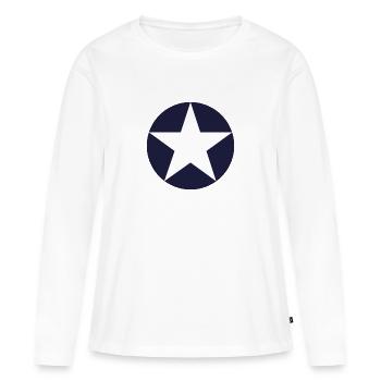 air force - T-shirt manches longues Premium bio Femme - blanc - Devant - Julia (174cm)