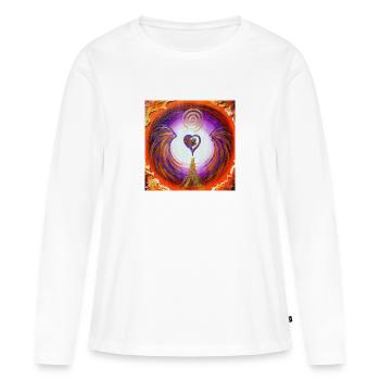 Herzgel récupération de votre pouvoir - T-shirt manches longues Premium bio Femme - blanc - Devant - Julia (174cm)