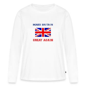 Machen Sie Großbritannien wieder großartig - Frauen Premium Bio Langarmshirt - Weiß - Vorne - Julia (174cm)