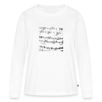 Sheet music, sheet music, music, life - Women's Premium Organic Long Sleeve Shirt - white - Front - Julia (174cm)