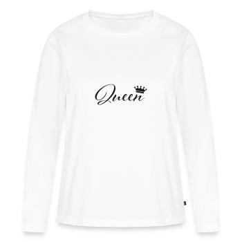 La Reine , Reine - T-shirt manches longues Premium bio Femme - blanc - Devant - Julia (174cm)