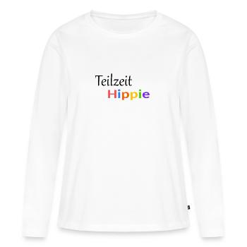 Teilzeit Hippie - Frauen Premium Bio Langarmshirt - Weiß - Vorne - Julia (174cm)
