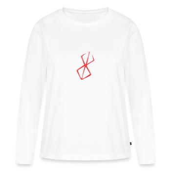 Rune berserk - T-shirt manches longues Premium bio Femme - blanc - Devant - Julia (174cm)