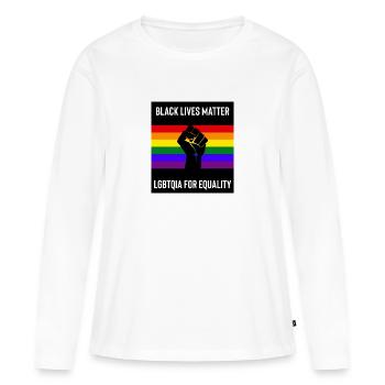 Black Lives Matter - T-shirt manches longues Premium bio Femme - blanc - Devant - Julia (174cm)