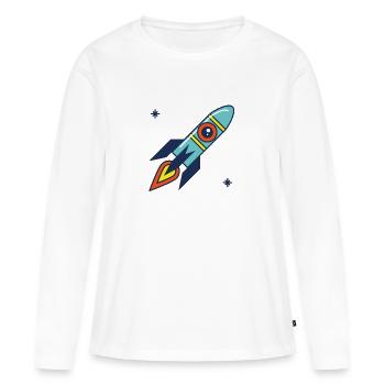 rocket - Women's Premium Organic Long Sleeve Shirt - white - Front - Julia (174cm)