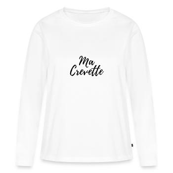 MA CREVETTE - T-shirt manches longues Premium bio Femme - blanc - Devant - Julia (174cm)