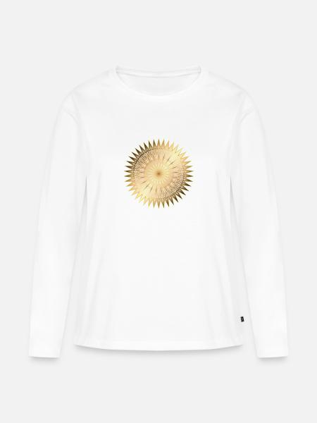 Gold Mandala - Frauen Premium Bio Langarmshirt - Weiß
