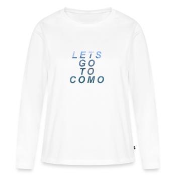 Allons à Côme - Lac de Côme / Lac de Côme - T-shirt manches longues Premium bio Femme - blanc - Devant - Julia (174cm)