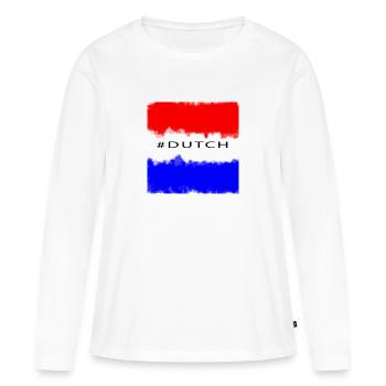 #néerlandais - T-shirt manches longues Premium bio Femme - blanc - Devant - Julia (174cm)