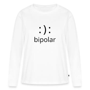 bipolaire - T-shirt manches longues Premium bio Femme - blanc - Devant - Julia (174cm)