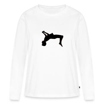 Salto Back - Backflip - Frauen Premium Bio Langarmshirt - Weiß - Vorne - Julia (174cm)