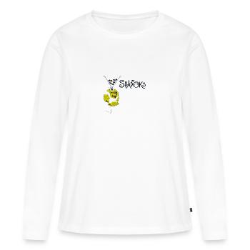Casse tête Shadoks - T-shirt manches longues Premium bio Femme - blanc - Devant - Julia (174cm)