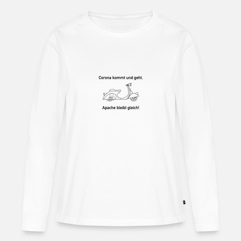 Apache Corona Roller - Frauen Premium Bio Langarmshirt - Weiß