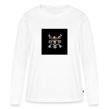 Collection légendaire - Drapeau de chapeau de paille - T-shirt manches longues Premium bio Femme - blanc - Devant - Julia (174cm)