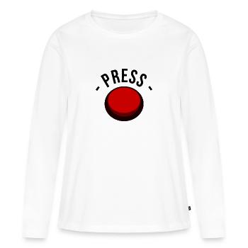 Press - Red Button - press - Women's Premium Organic Long Sleeve Shirt - white - Front - Julia (174cm)
