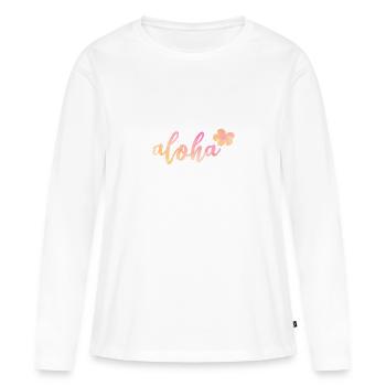 Aloha - T-shirt manches longues Premium bio Femme - blanc - Devant - Julia (174cm)