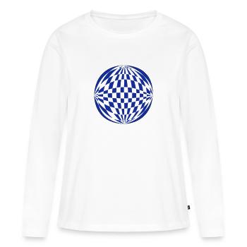 Sphère 3D - T-shirt manches longues Premium bio Femme - blanc - Devant - Julia (174cm)