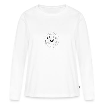 Rising Moon - Frauen Premium Bio Langarmshirt - Weiß - Vorne - Julia (174cm)