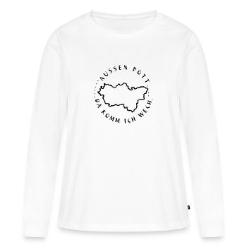 Aussen Pott 1C - Frauen Premium Bio Langarmshirt - Weiß - Vorne - Julia (174cm)
