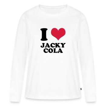 j'aime jacky cola - T-shirt manches longues Premium bio Femme - blanc - Devant - Julia (174cm)