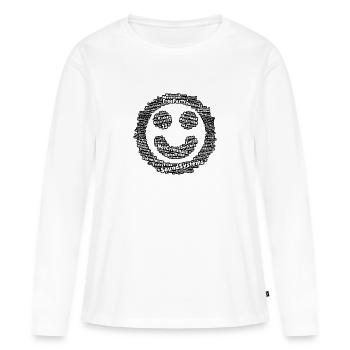 Smile for Soundsystem - T-shirt manches longues Premium bio Femme - blanc - Devant - Julia (174cm)