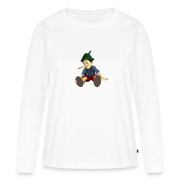 Menteur - T-shirt manches longues Premium bio Femme - blanc - Devant - Julia (174cm)