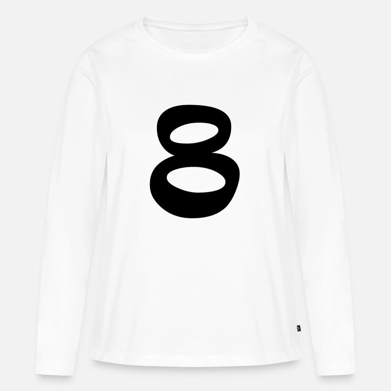 8 - Frauen Premium Bio Langarmshirt - Weiß