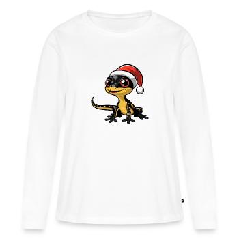 Echse Weihnachten - Frauen Premium Bio Langarmshirt - Weiß - Vorne - Julia (174cm)