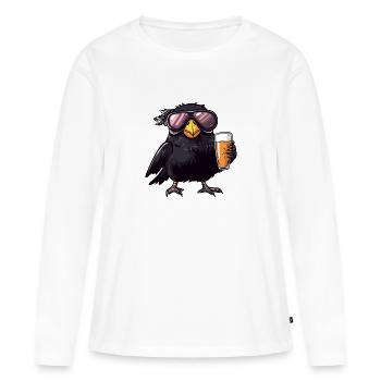 Bière de ski Raven Crow - T-shirt manches longues Premium bio Femme - blanc - Devant - Julia (174cm)