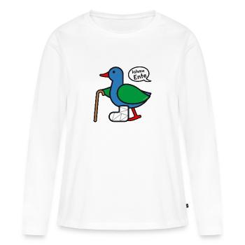 Lahme Ente - Frauen Premium Bio Langarmshirt - Weiß - Vorne - Julia (174cm)