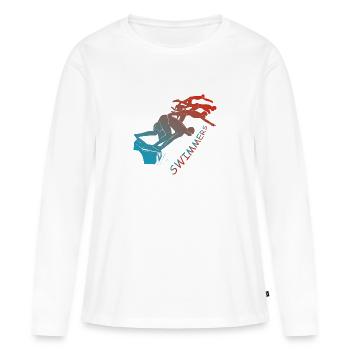 Nager - T-shirt manches longues Premium bio Femme - blanc - Devant - Julia (174cm)