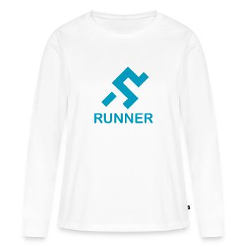 Coureur - T-shirt manches longues Premium bio Femme - blanc - Devant - Julia (174cm)