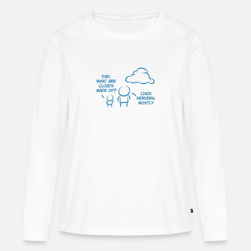 Linux Informatik Entwickler Programming Geschenk - Frauen Premium Bio Langarmshirt - Weiß