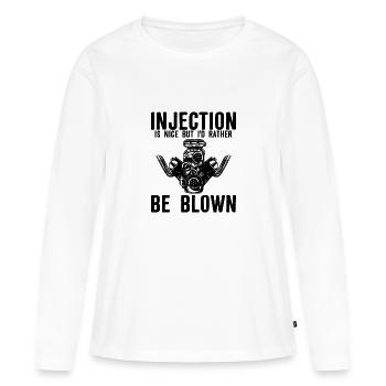 L’injection est agréable mais je préfère être soufflé - T-shirt manches longues Premium bio Femme - blanc - Devant - Julia (174cm)