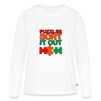 Puzzlers Sort It Out 3 - Women's Premium Organic Long Sleeve Shirt - white - Front - Julia (174cm)