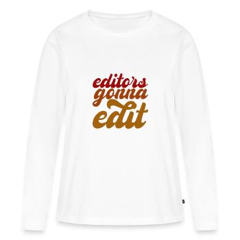 Les éditeurs vont modifier - T-shirt manches longues Premium bio Femme - blanc - Devant - Julia (174cm)