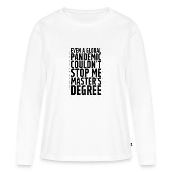 Même une pandémie ne pouvait pas m’arrêter, maîtrise4 - T-shirt manches longues Premium bio Femme - blanc - Devant - Julia (174cm)