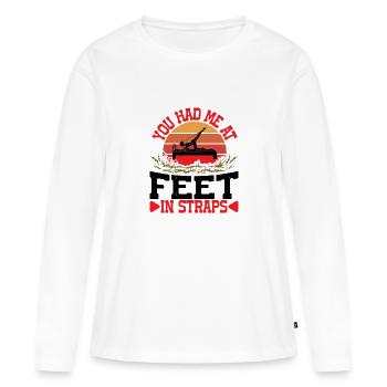 You Had Me At Feet In Straps 42 - Frauen Premium Bio Langarmshirt - Weiß - Vorne - Julia (174cm)