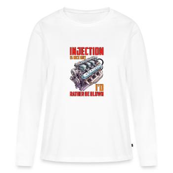 L’injection est agréable mais je préfère être soufflé 16 - T-shirt manches longues Premium bio Femme - blanc - Devant - Julia (174cm)