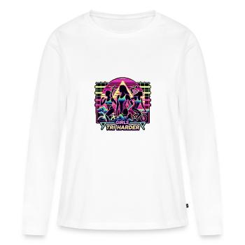 Filles Tri 11 - T-shirt manches longues Premium bio Femme - blanc - Devant - Julia (174cm)
