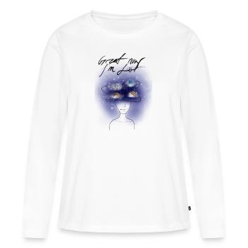 Verloren in gedanken - Frauen Premium Bio Langarmshirt - Weiß - Vorne - Julia (174cm)
