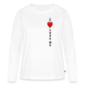 I Love Me - T-Shirt - Frauen Premium Bio Langarmshirt - Weiß - Vorne - Julia (174cm)