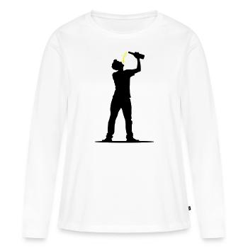 Trinker Bier - Frauen Premium Bio Langarmshirt - Weiß - Vorne - Julia (174cm)
