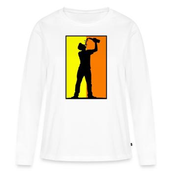 Trinker Bier - Frauen Premium Bio Langarmshirt - Weiß - Vorne - Julia (174cm)
