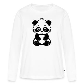 panda roux - T-shirt manches longues Premium bio Femme - blanc - Devant - Julia (174cm)