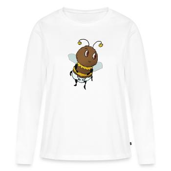 Baby-Hummel mit Windel - Frauen Premium Bio Langarmshirt - Weiß - Vorne - Julia (174cm)