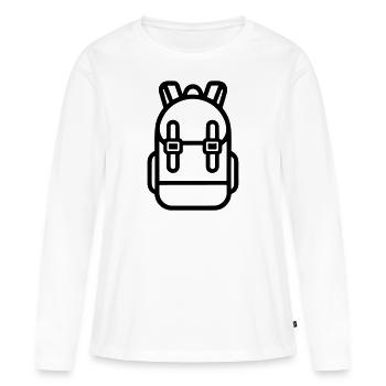 Sac à dos - T-shirt manches longues Premium bio Femme - blanc - Devant - Julia (174cm)