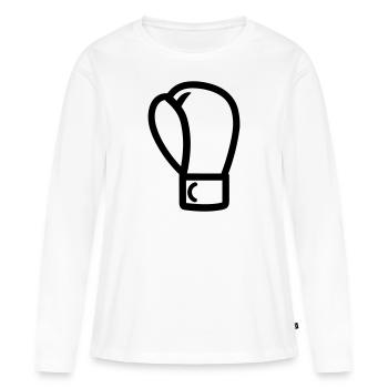 gant de boxe - T-shirt manches longues Premium bio Femme - blanc - Devant - Julia (174cm)